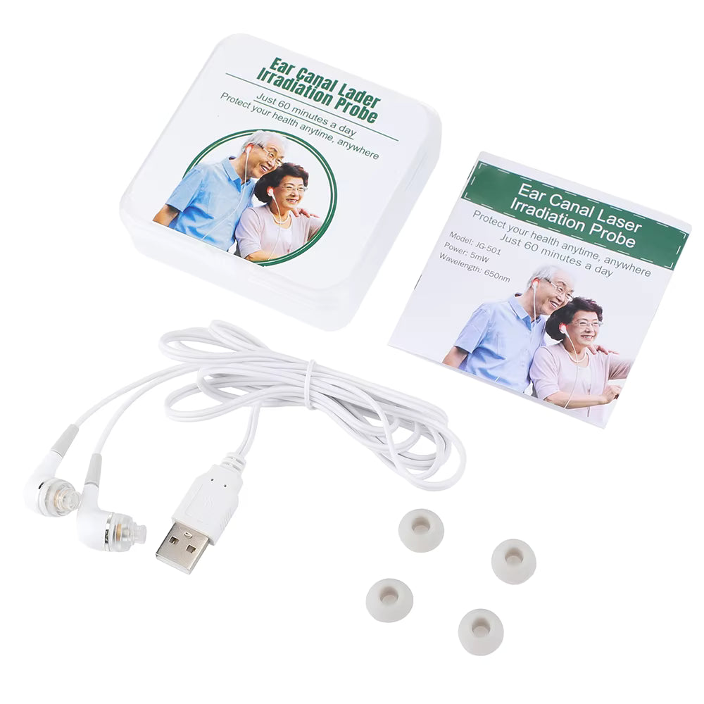 Ear Canal Red Light Relaxation Device – 650nm Wavelength Wellness Tool
